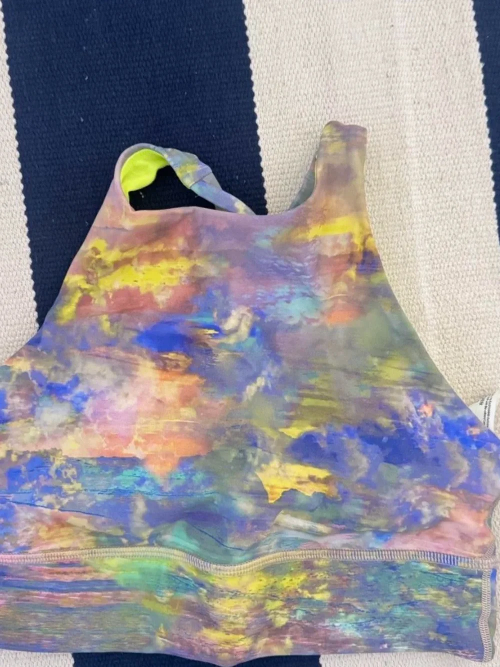 lululemon athletica multicolor watercolor sports bra